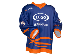 Source 2023 Custom professional goalie cut sublimated Ice Hockey Wear  practice laced collar navy Ice hockey jersey on m.